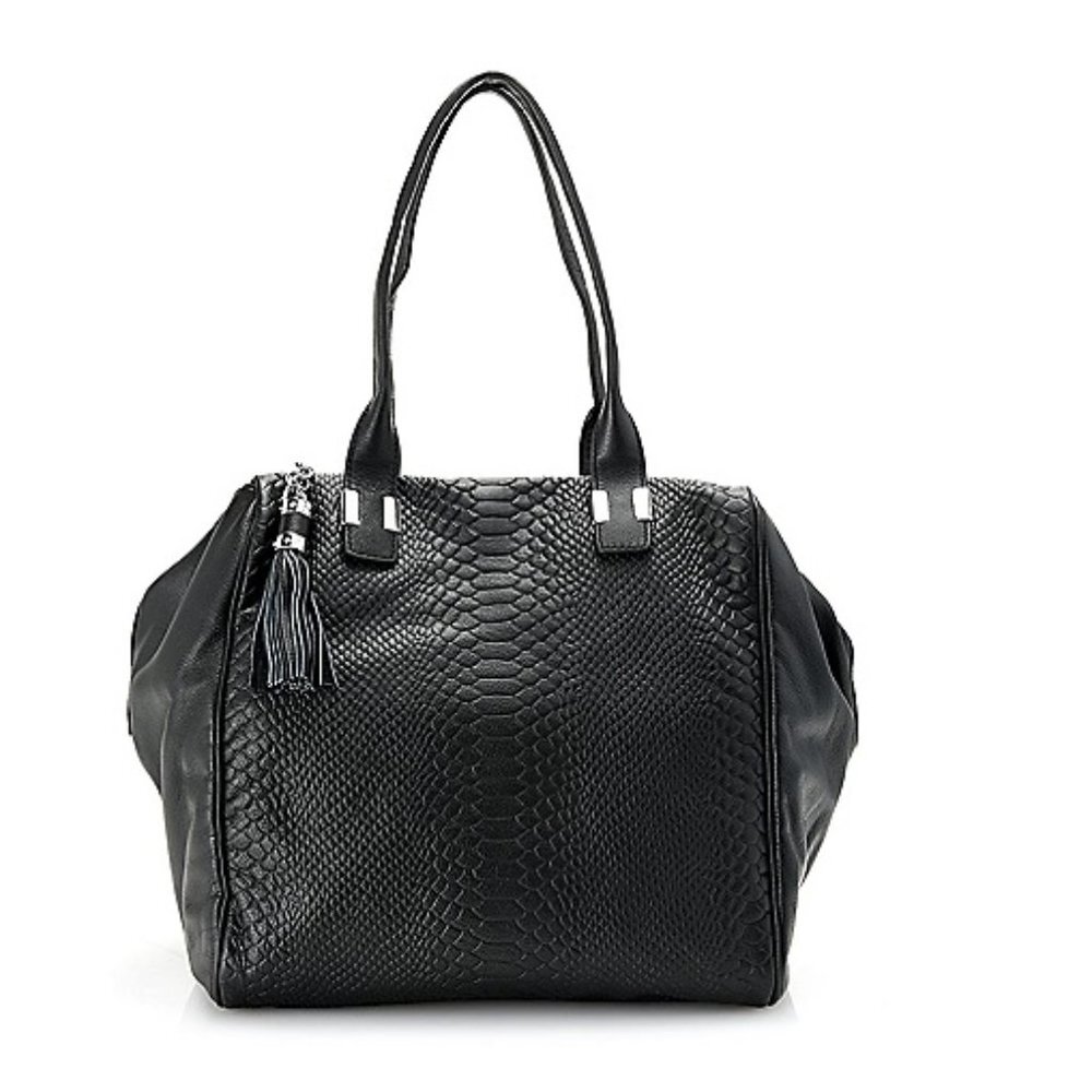 🎁Celine Dion Elegy Snake Embossed Leather Satchel